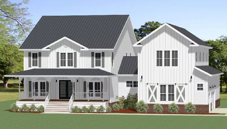 image of 2 story modern farmhouse plan 8726